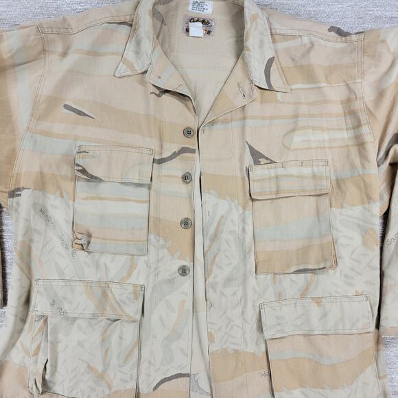VTG Cabelas Western Sage Combat Coat Mens 2XL Tan Pink Military Jacket Hunt 87' - Picture 10 of 16